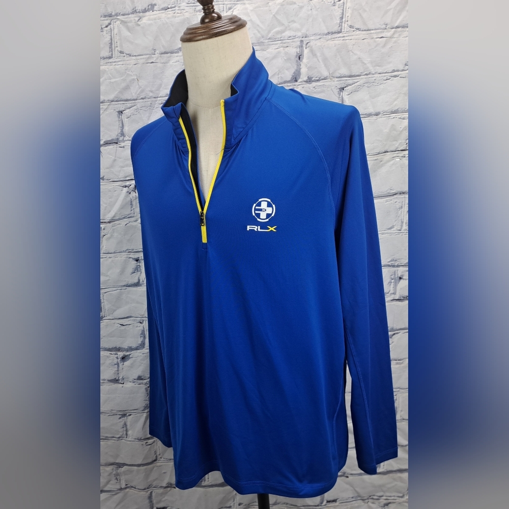 RLX Ralph Lauren Men's Half Zip Performance Jacket Pullover Blue Golf XXL 2XL - Picture 14 of 16